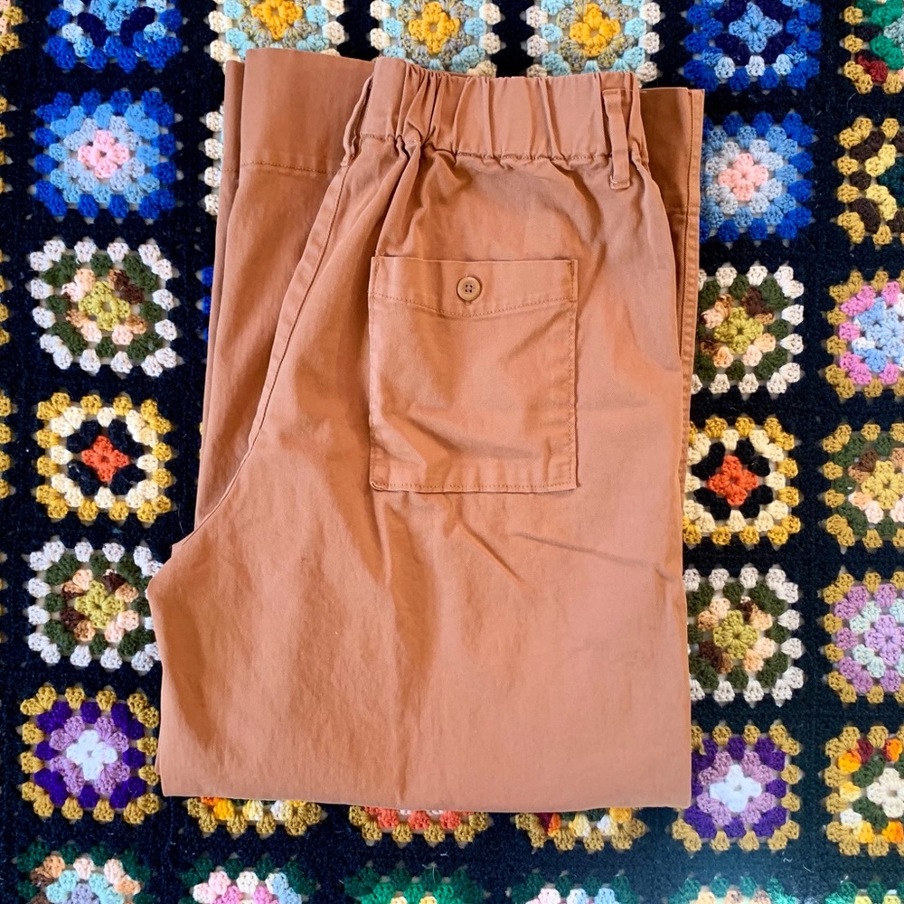 J. Crew Burnt Orange Pull-on Wide Leg Chino Pant Sz Medium